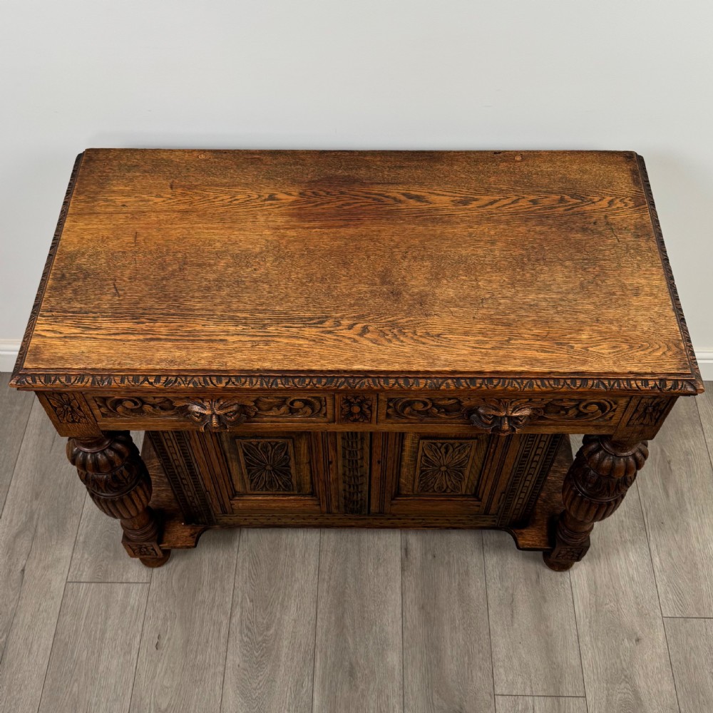 Antique 19th Century Green Man Cupboard In Oak View XI