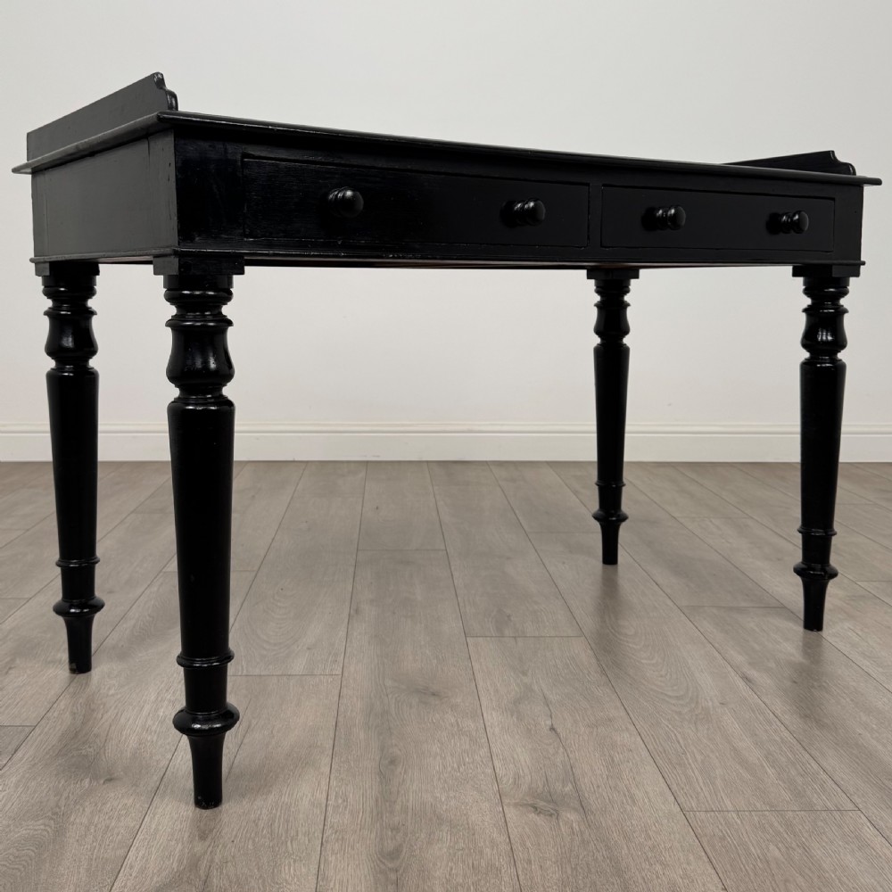 Antique 19th Century Fine Quality Ebonised Writing Table  View VIII