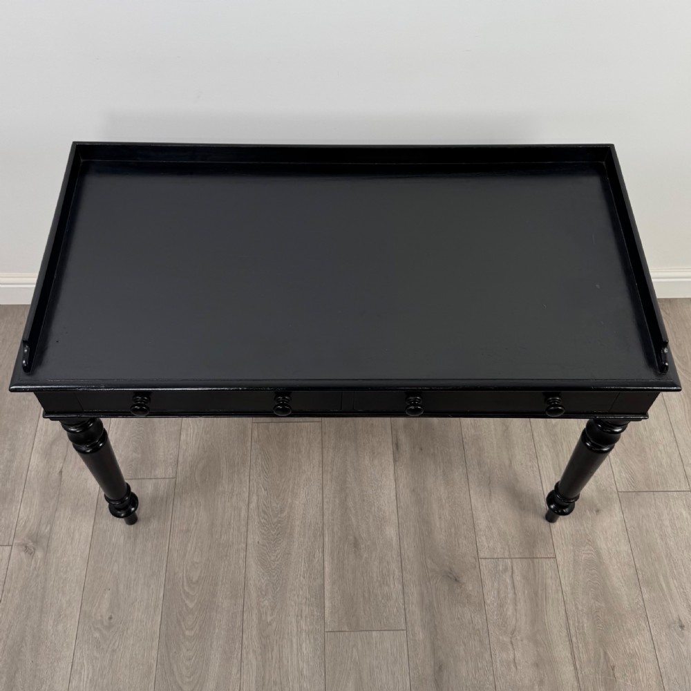 Antique 19th Century Fine Quality Ebonised Writing Table  View IX
