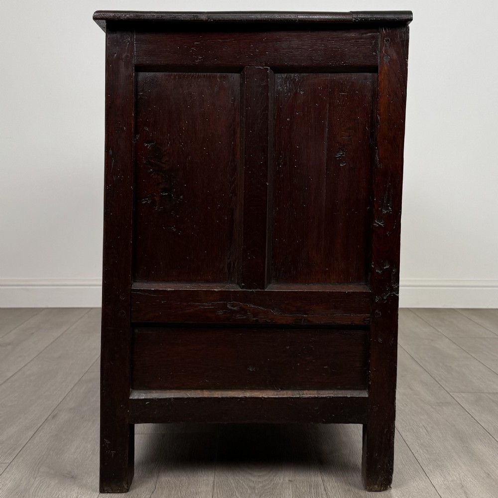 Antique 19th Century Carved Oak Mule Chest Of Good Quality  View III