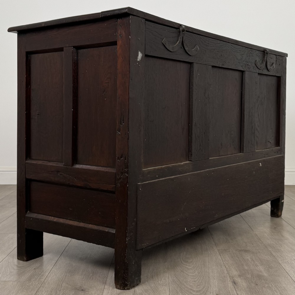 Antique 19th Century Carved Oak Mule Chest Of Good Quality  View IV