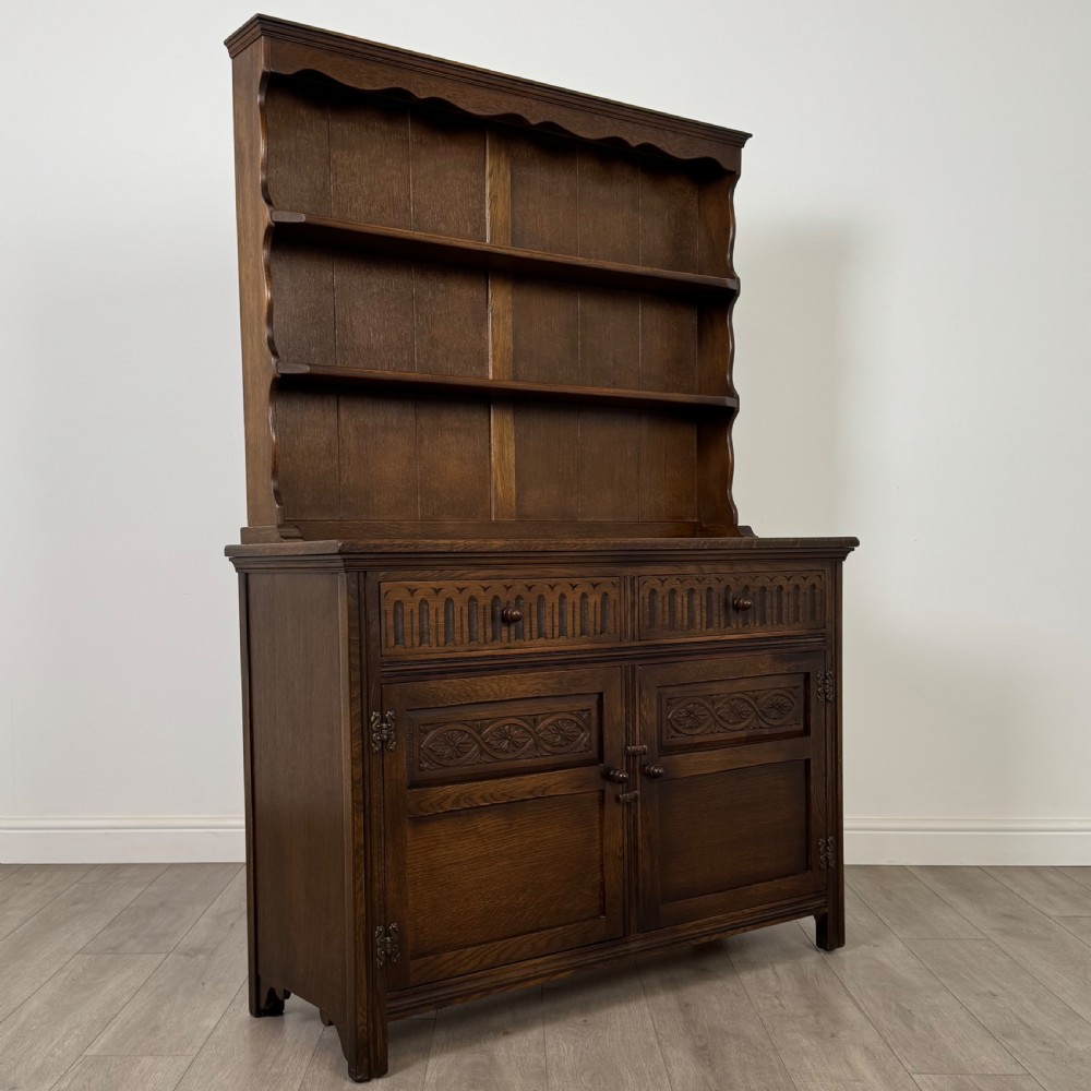 Antique 20th Century Good Quality Dresser In Oak View IX