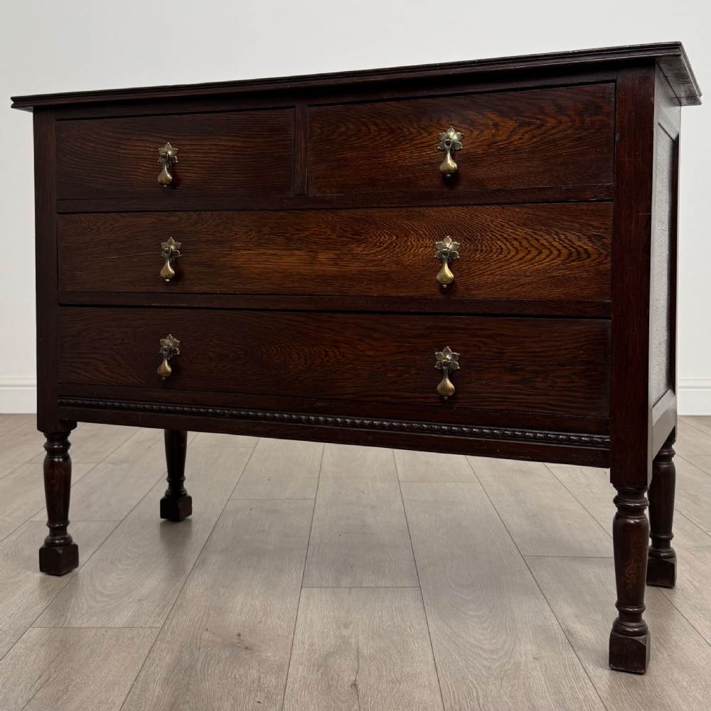 Antique 20th Century Good Quality Chest Of Drawers In Oak View II