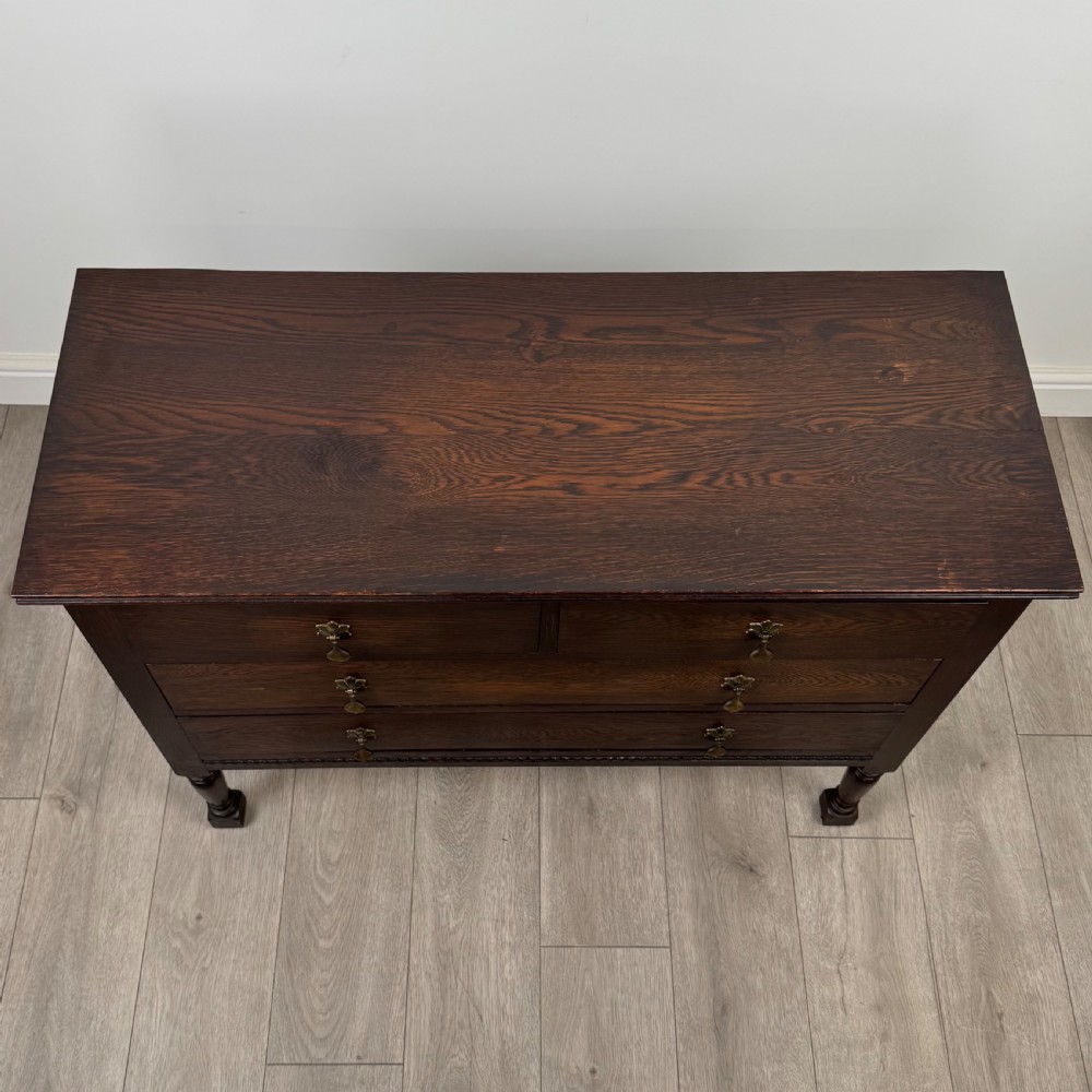 Antique 20th Century Good Quality Chest Of Drawers In Oak View X