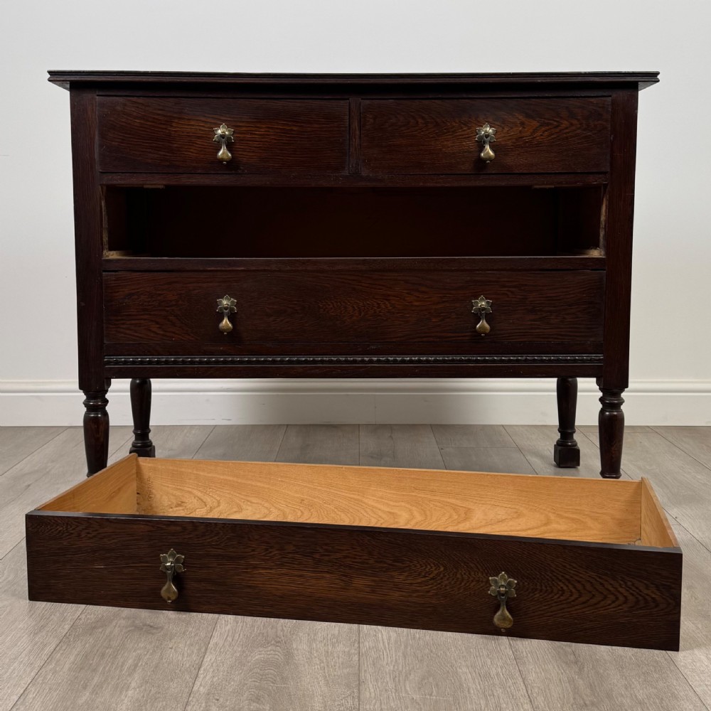 Antique 20th Century Good Quality Chest Of Drawers In Oak View XI