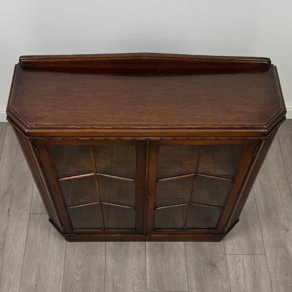 Antique 20th Century Display Cabinet In Oak  View XII