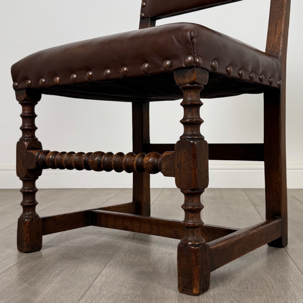 Antique 20th Century Set Of 8 Oak Bobbin Turned Dining Chairs  View VI