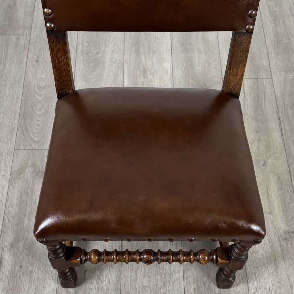 Antique 20th Century Set Of 8 Oak Bobbin Turned Dining Chairs  View VIII