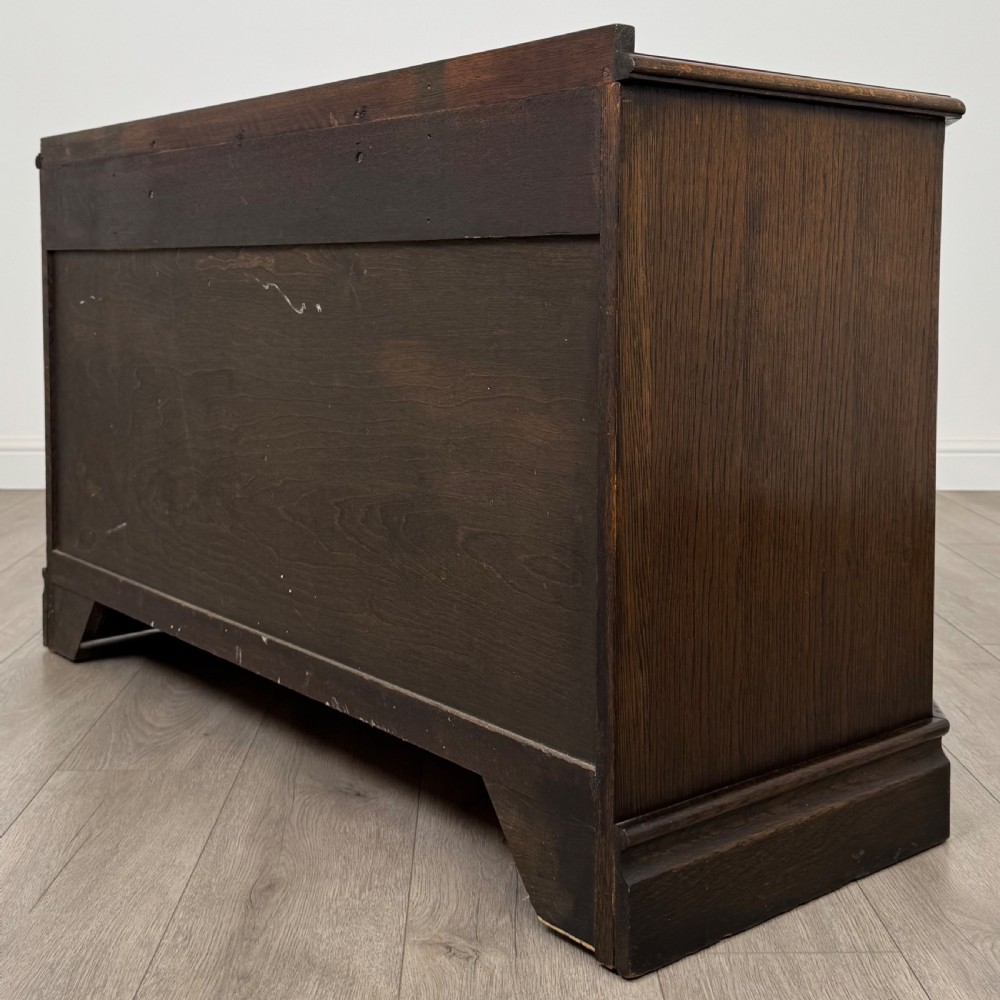 Antique 20th Century Low Chest Of Drawers In Oak View VII