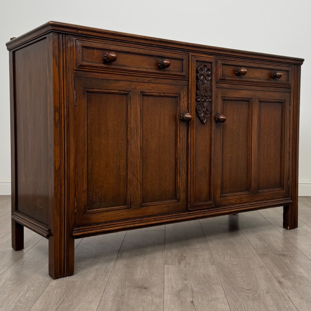 Antique 20th Century Good Quality Sideboard In Oak  View X