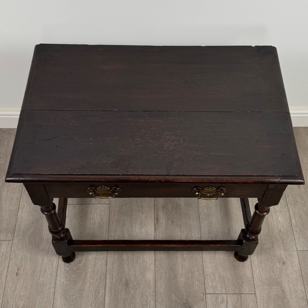 Antique 18th Century Good Quality Side Table In Oak View IX