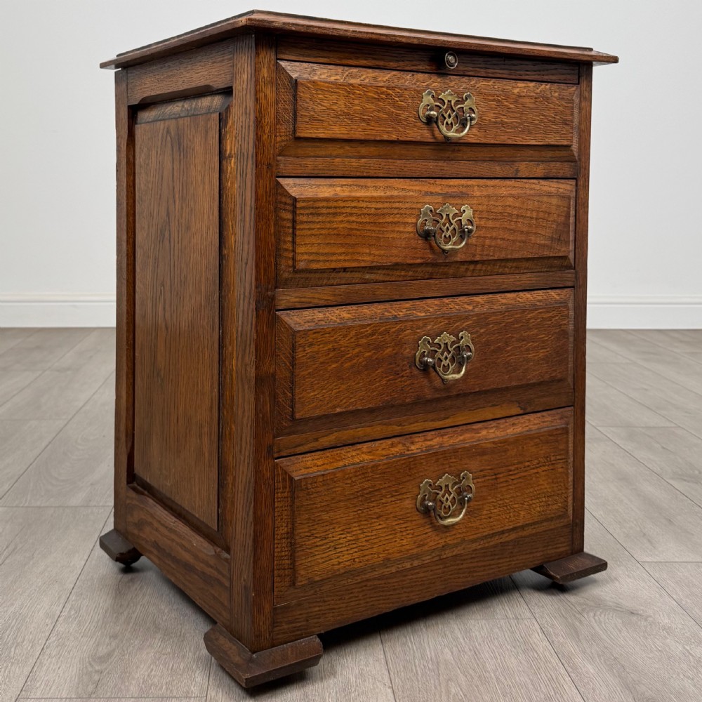 Antique 20th Century Good Quality Small Oak Chest Of Drawers  View VIII