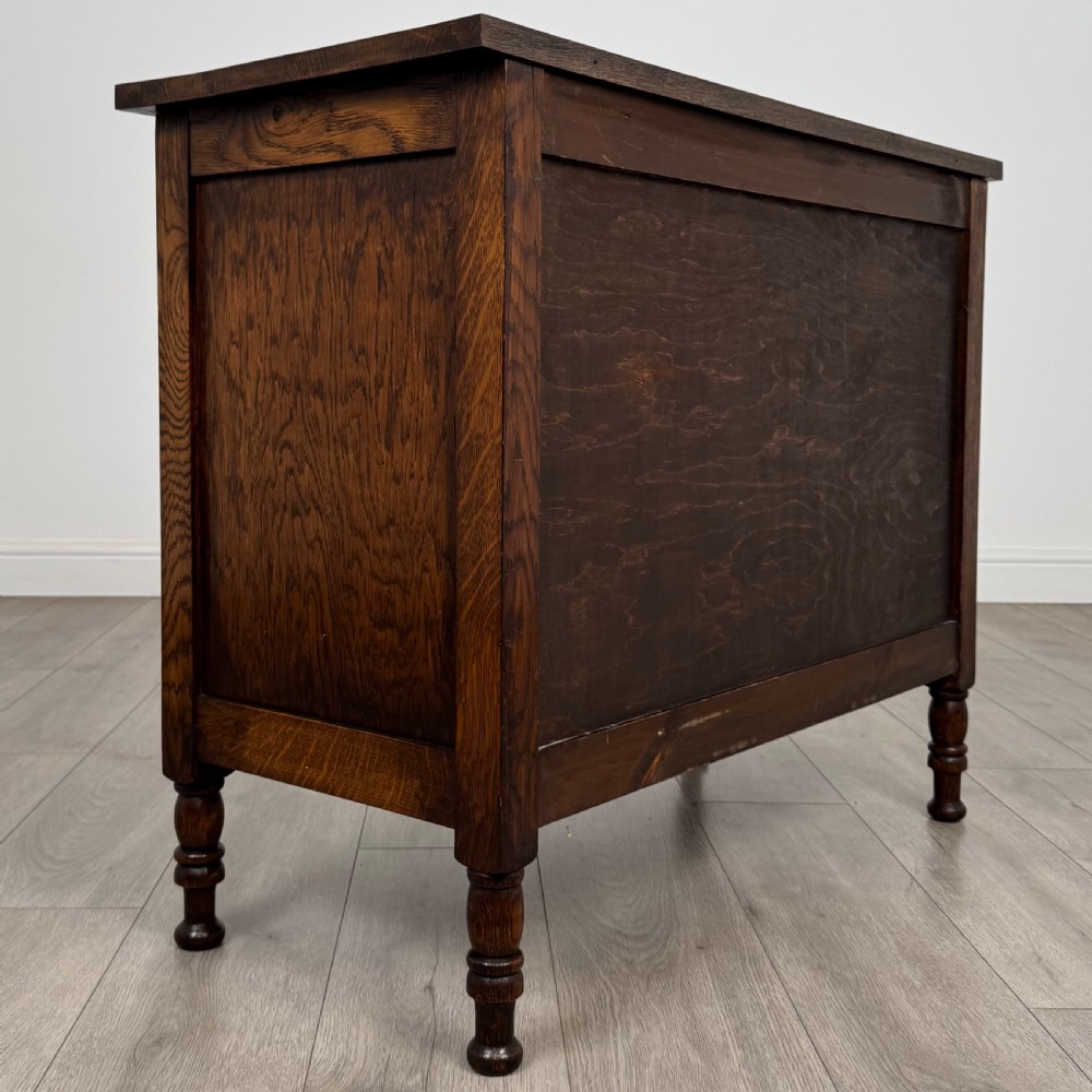  Antique 20th Century Jacobean Style Chest Of Drawers In Oak  View V