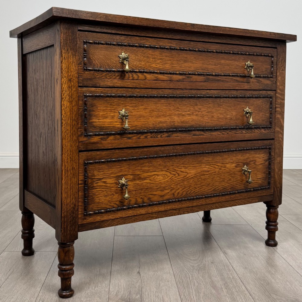  Antique 20th Century Jacobean Style Chest Of Drawers In Oak  View IX