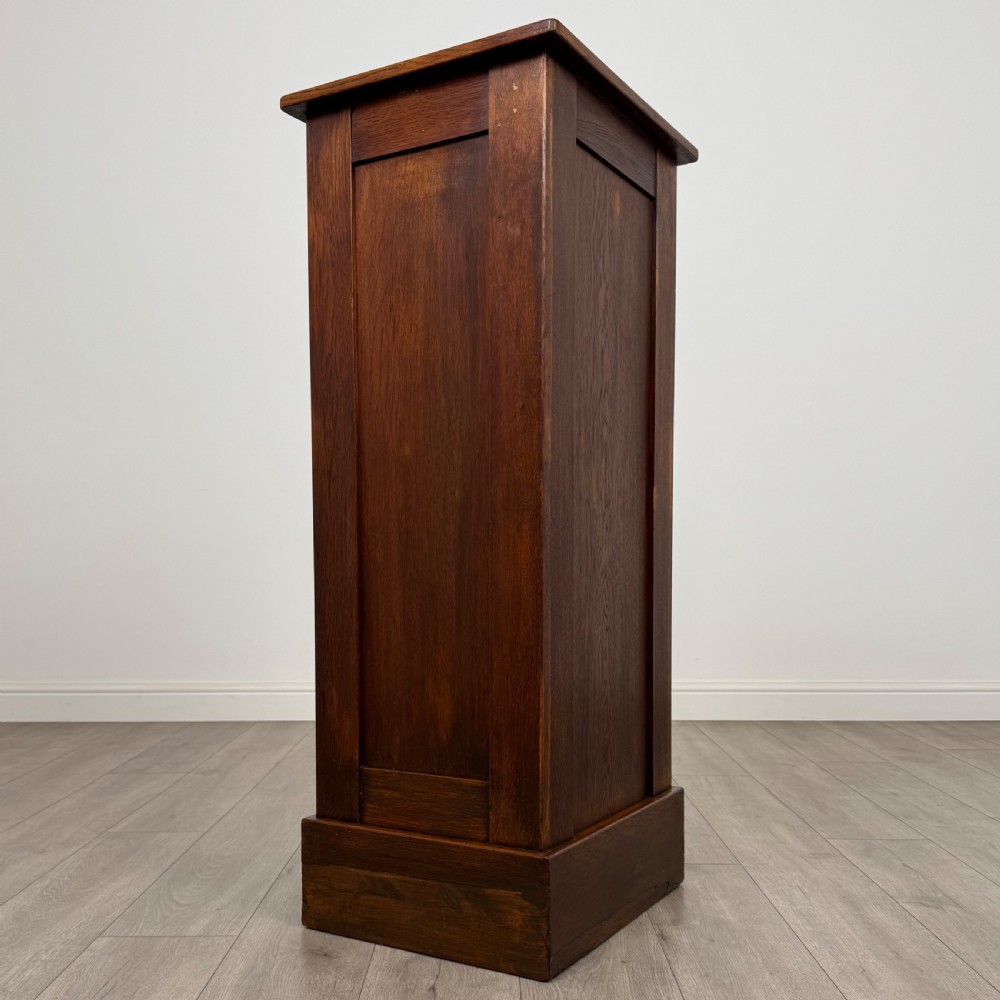  Antique 20th Century Good Quality Tambour Cabinet In Oak View V