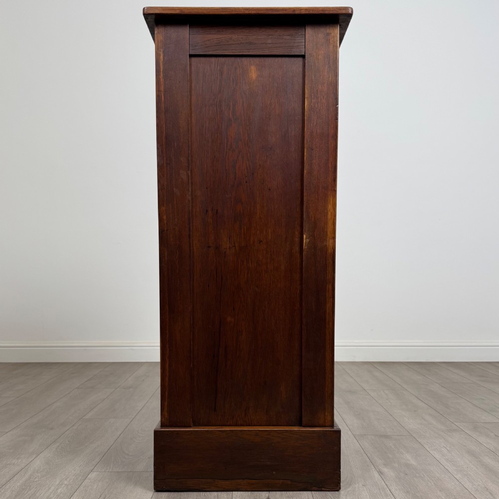  Antique 20th Century Good Quality Tambour Cabinet In Oak View VI