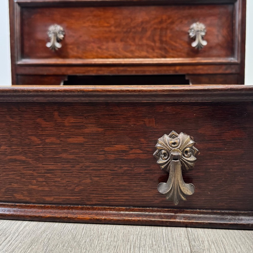Antique 20th Century Small Oak Bureau Bookcase View XIV