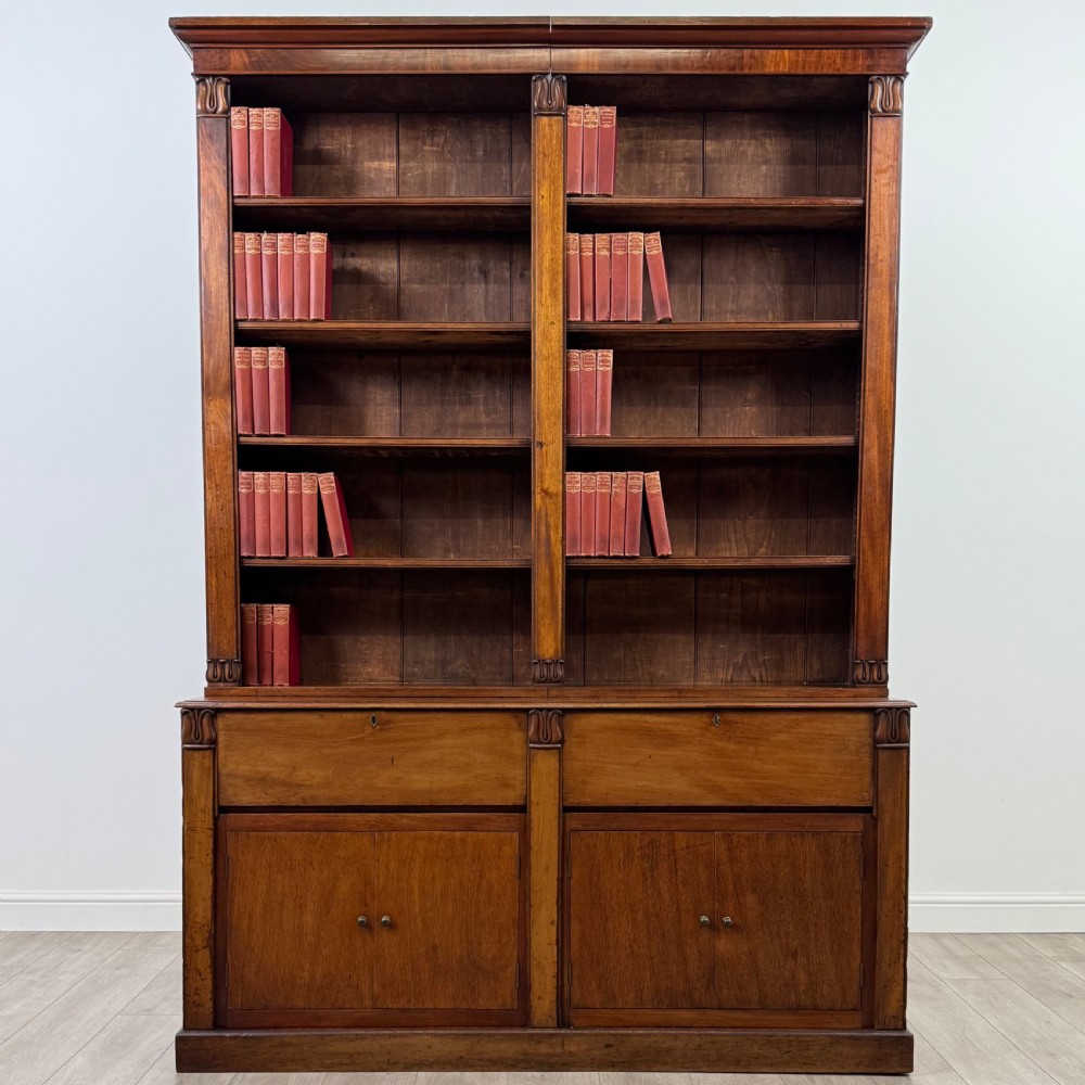 Antique 19th Century Good Quality Open Bookcase In Mahogany 