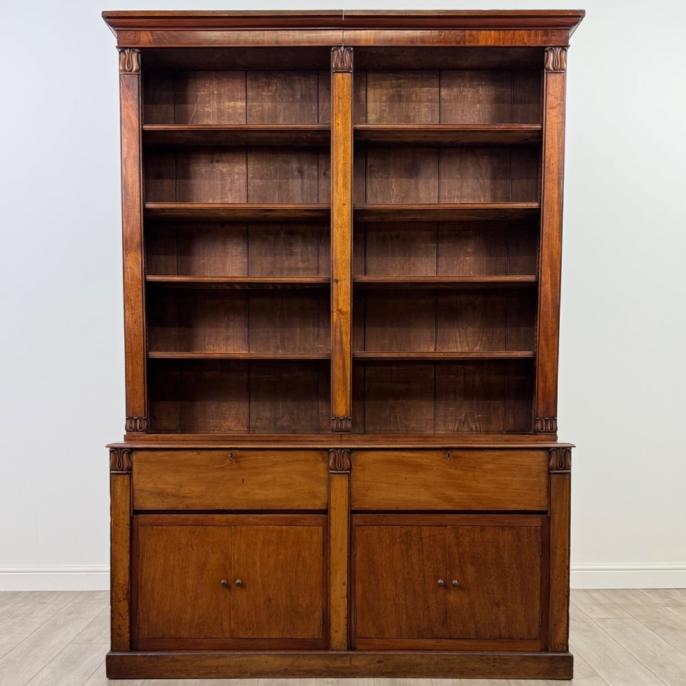 Antique 19th Century Good Quality Open Bookcase In Mahogany  View II