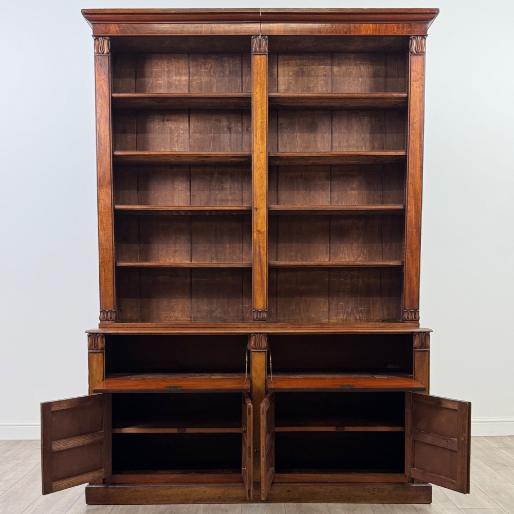 Antique 19th Century Good Quality Open Bookcase In Mahogany  View III