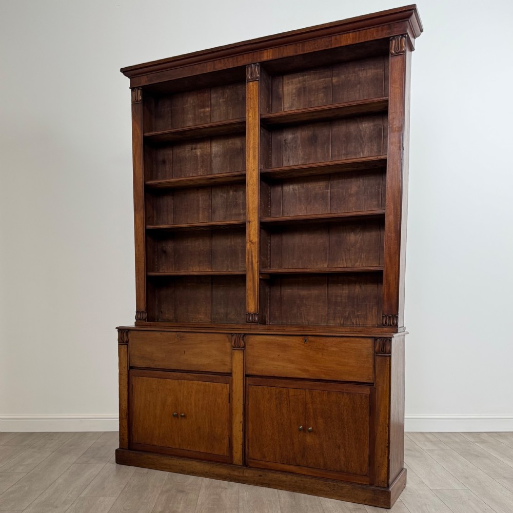 Antique 19th Century Good Quality Open Bookcase In Mahogany  View V