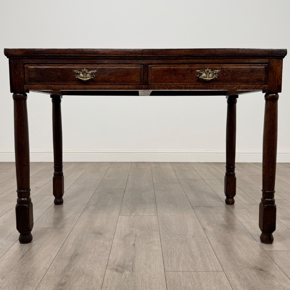 Antique 20th Century Good Quality Writing Table In Oak 