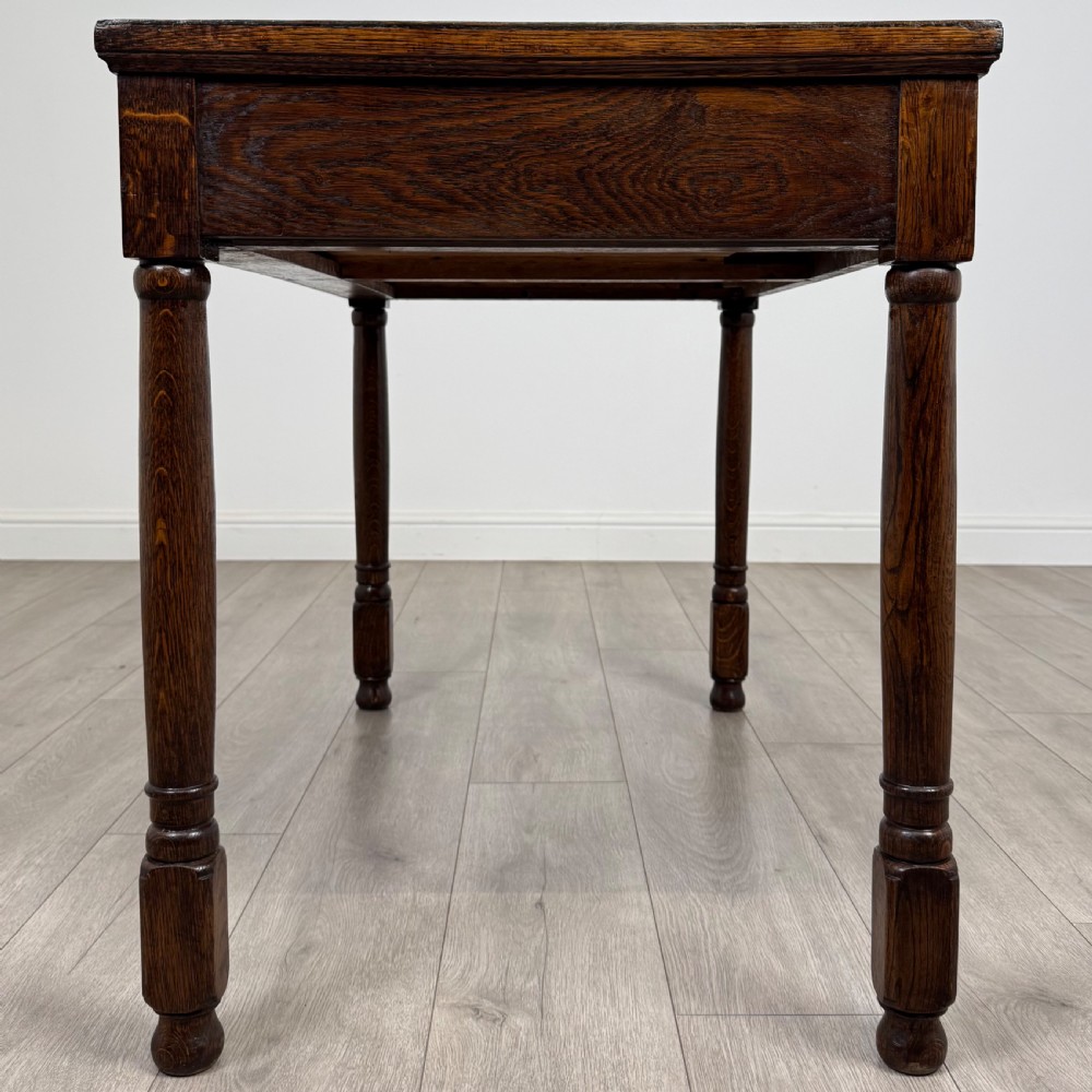 Antique 20th Century Good Quality Writing Table In Oak  View III