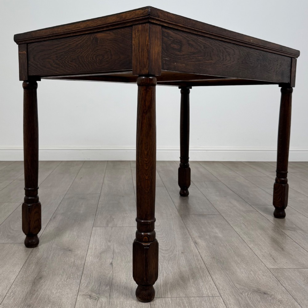 Antique 20th Century Good Quality Writing Table In Oak  View IV