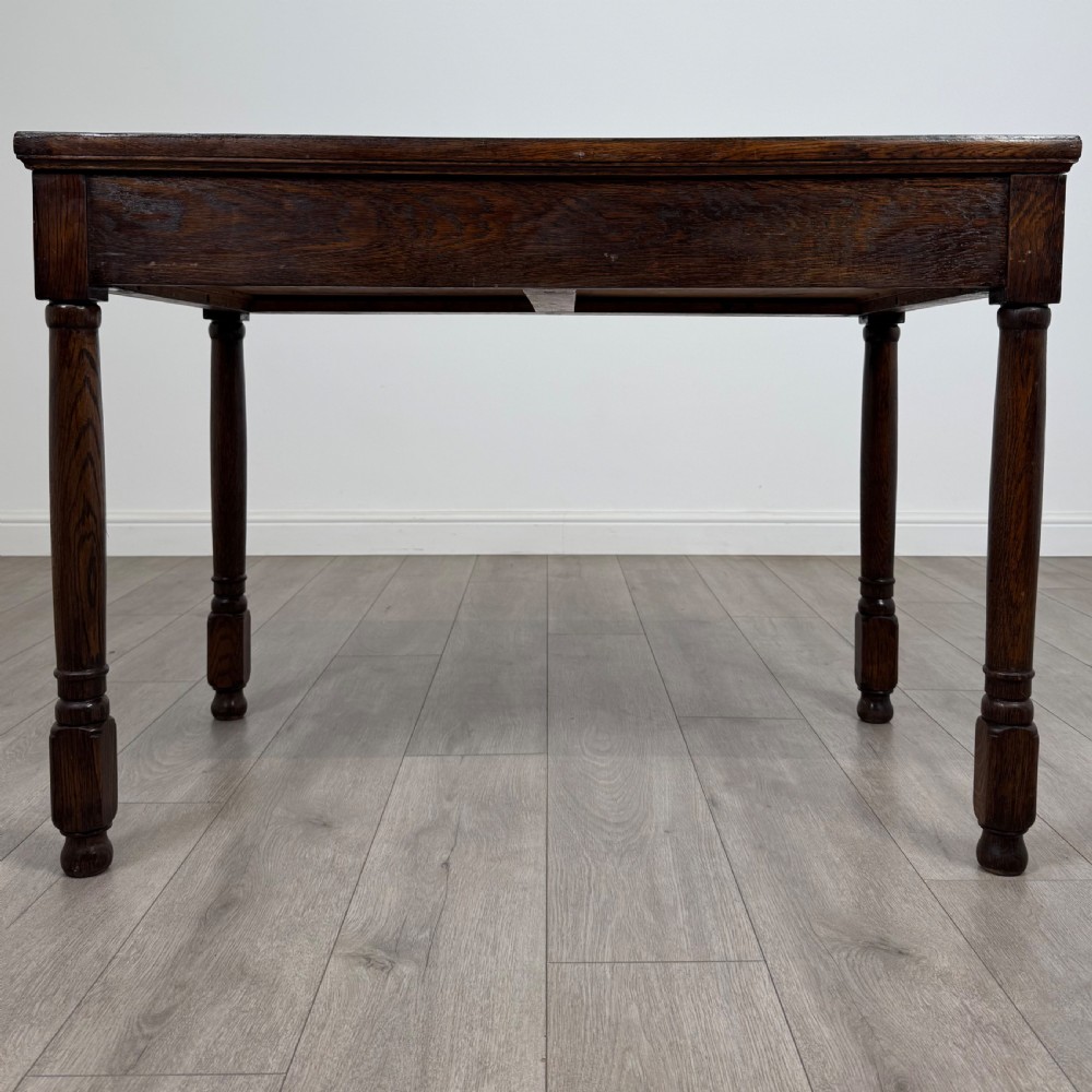 Antique 20th Century Good Quality Writing Table In Oak  View V