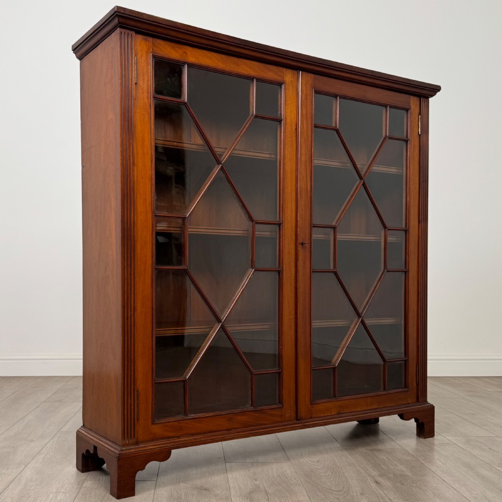Antique 20th Century Glazed Display Cabinet In Walnut  View XI