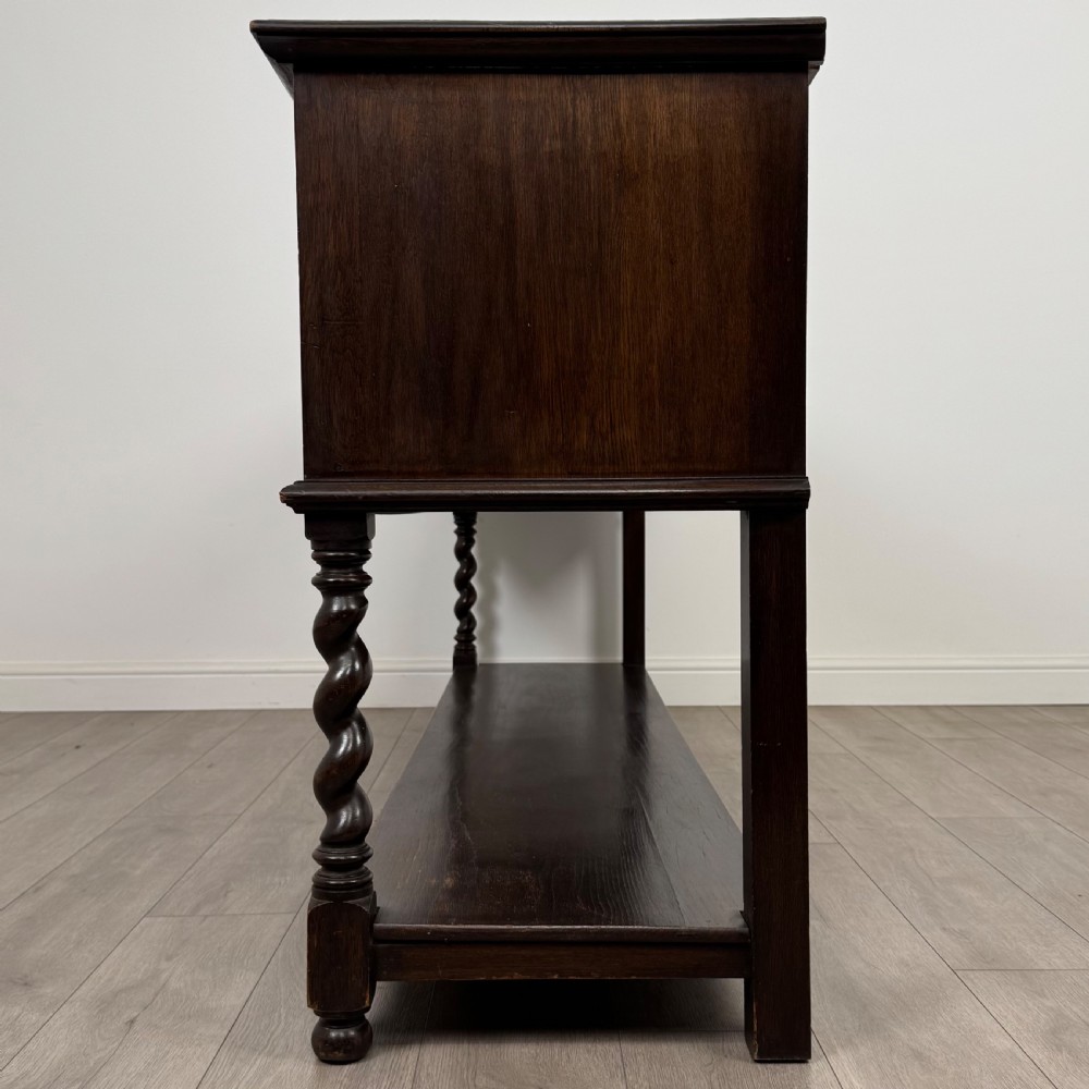 Antique 19th Century Large Jacobean Style Dresser Base In Oak  View VI