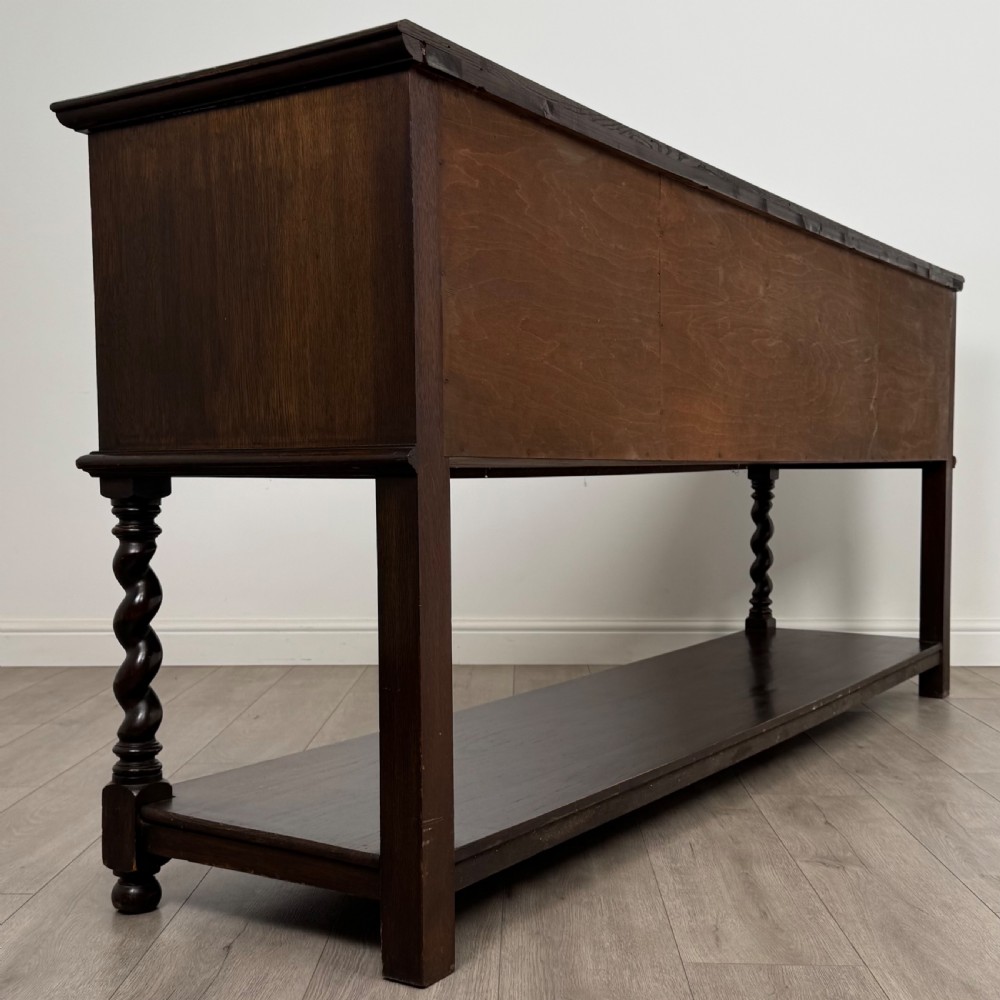 Antique 19th Century Large Jacobean Style Dresser Base In Oak  View VII