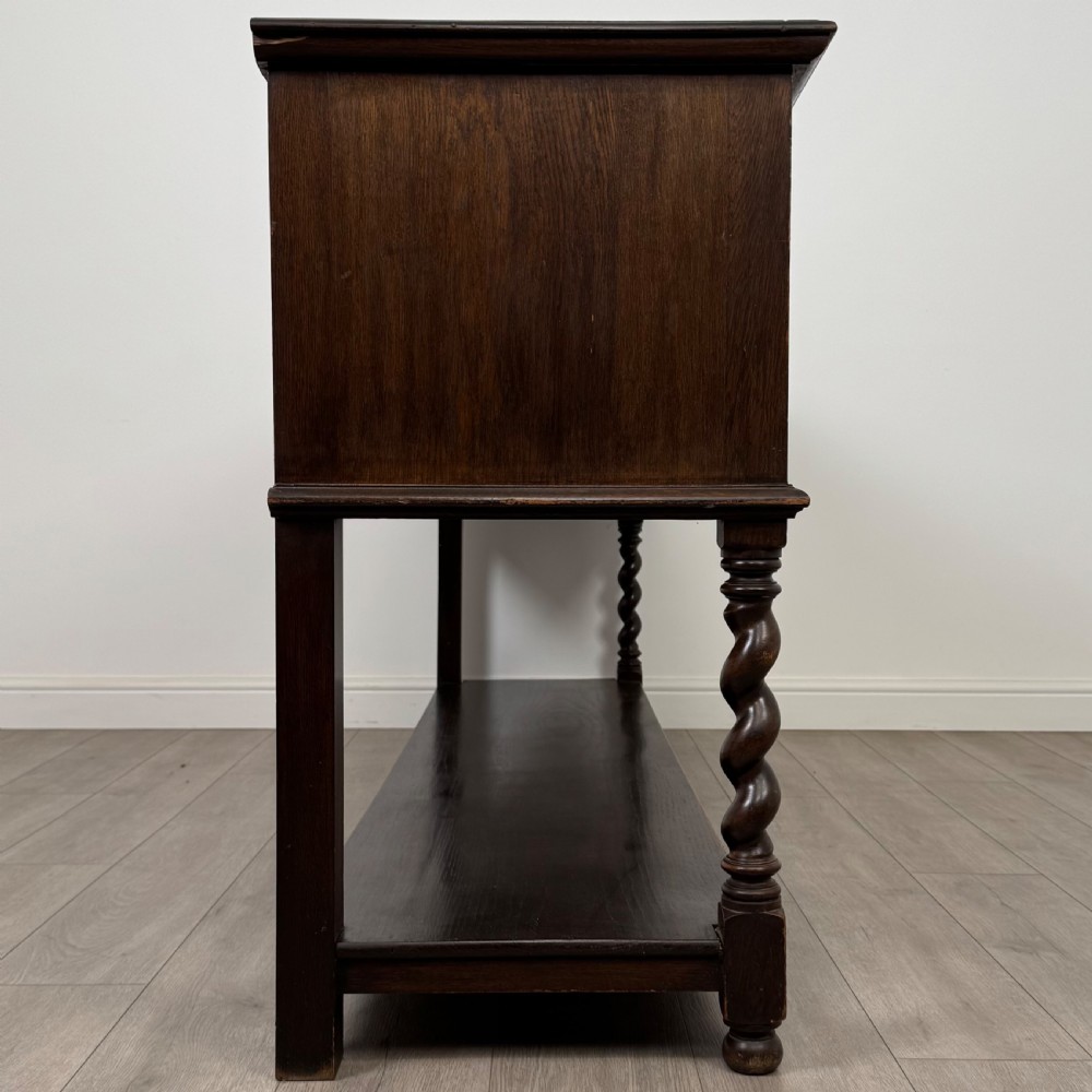 Antique 19th Century Large Jacobean Style Dresser Base In Oak  View X