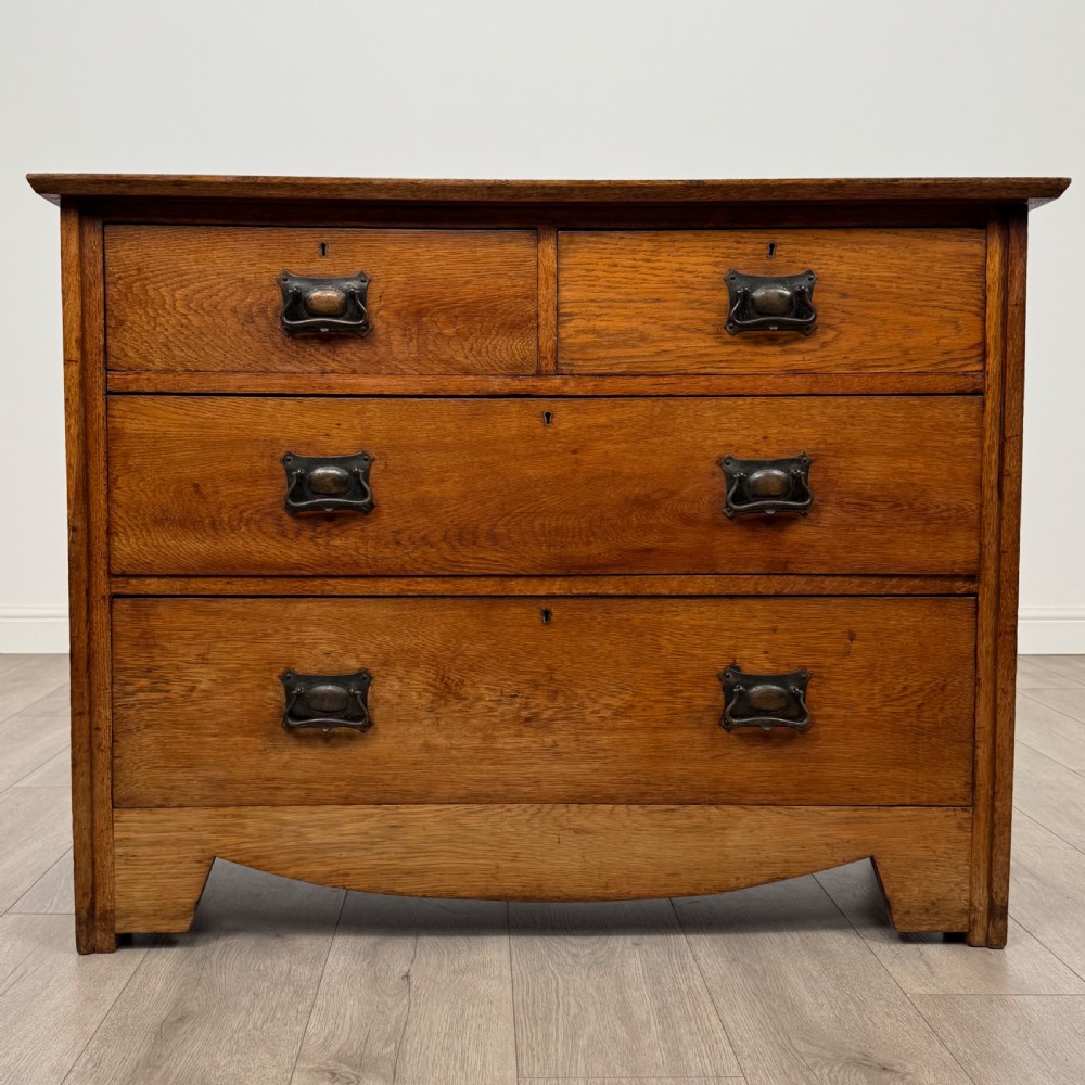 Antique 20th Century Golden Oak Chest Of Drawers 