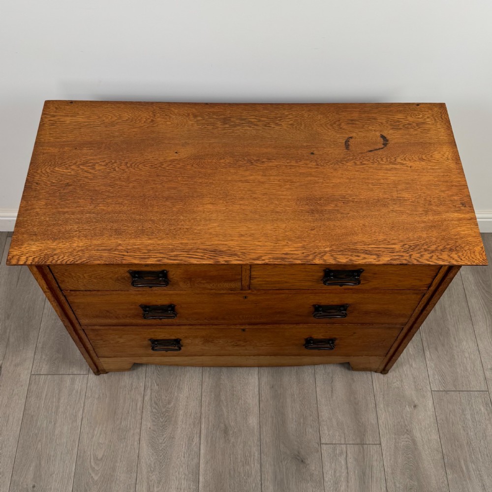 Antique 20th Century Golden Oak Chest Of Drawers  View X