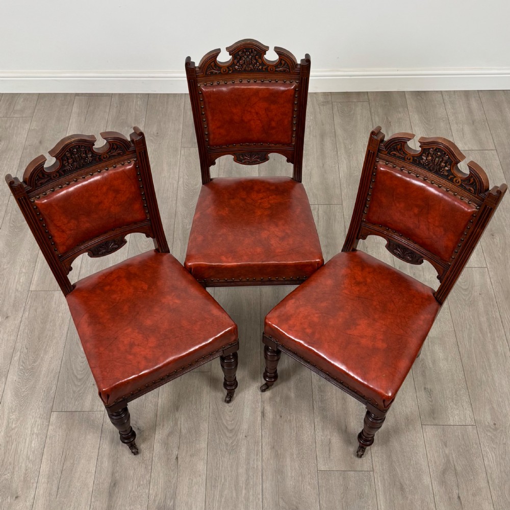 Antique 19th Century Set Of 6 Dining Chairs In Walnut  View IX