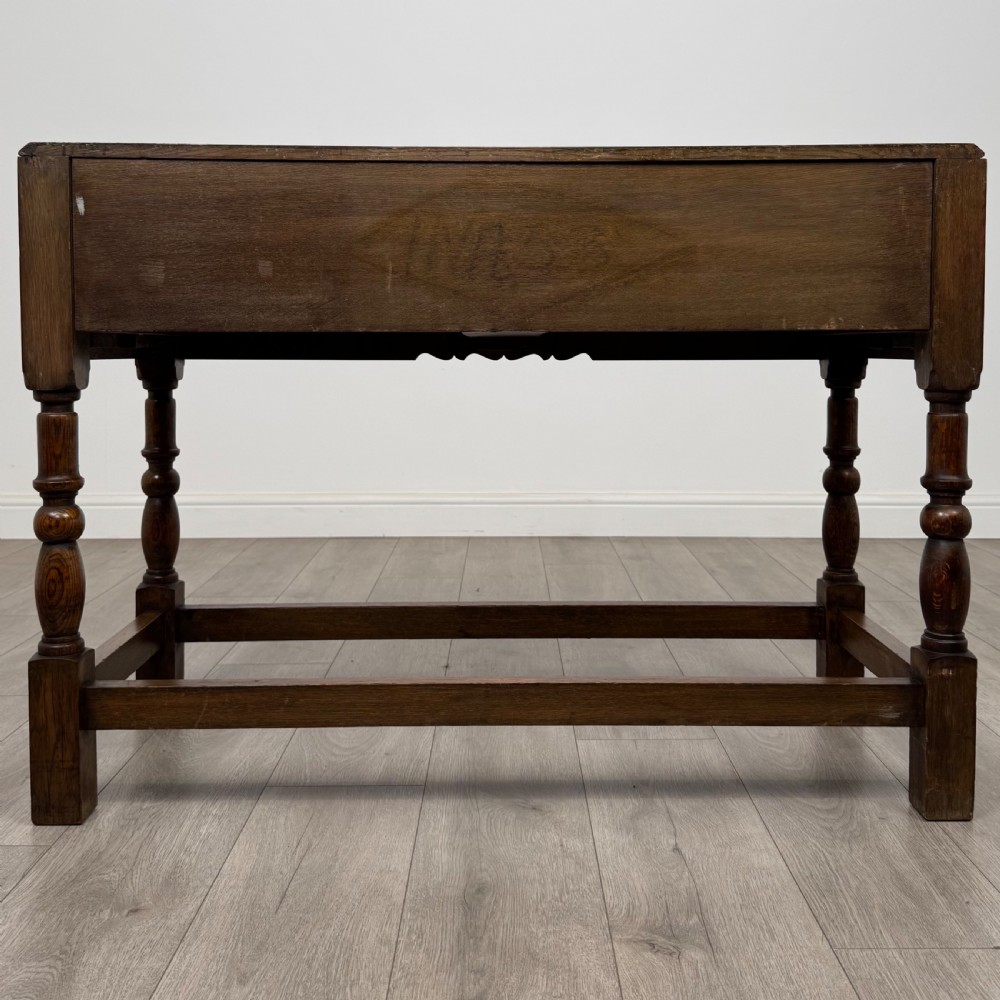 Antique 20th Century Good Quality Side Table In Oak View V