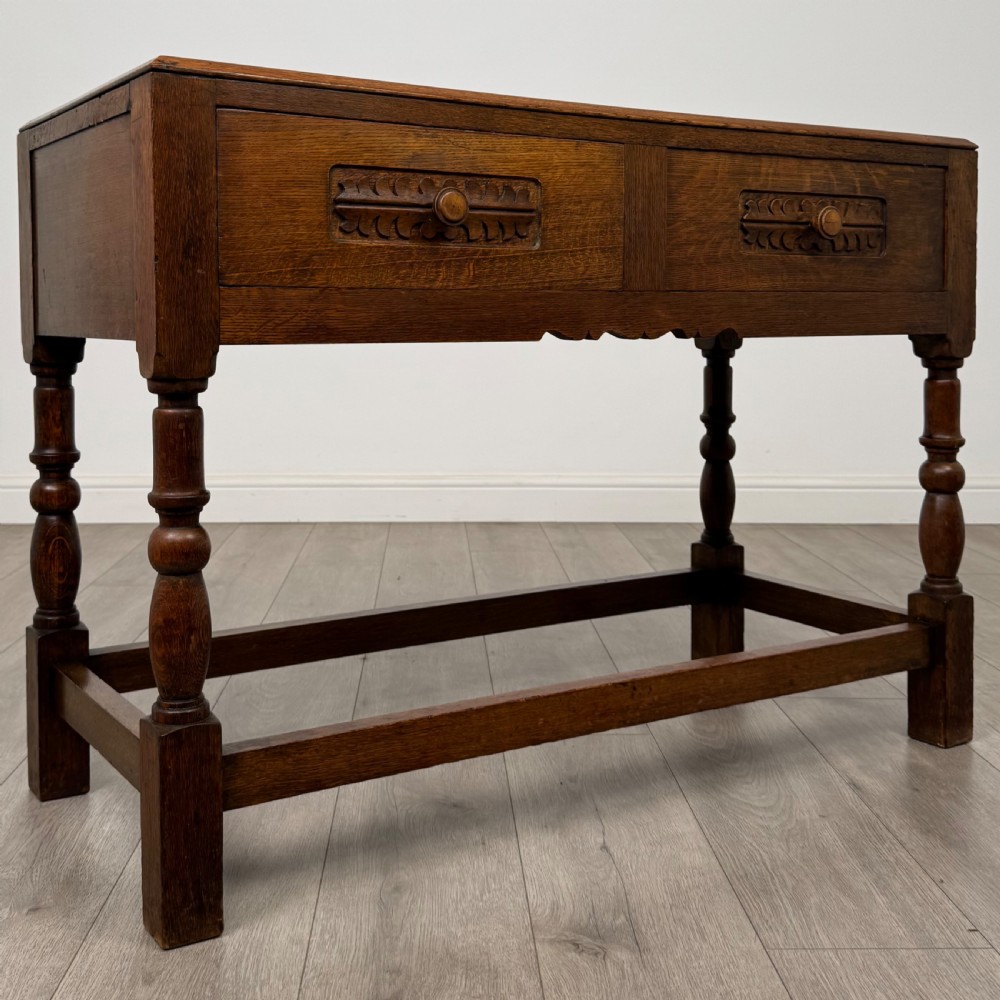 Antique 20th Century Good Quality Side Table In Oak View VIII