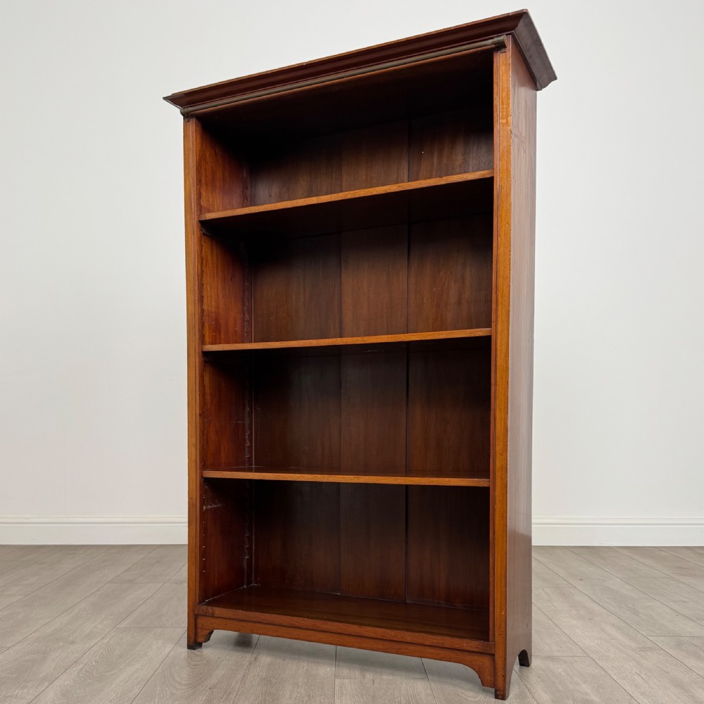 Antique 20th Century Good Quality Open Bookcase In Mahogany View III