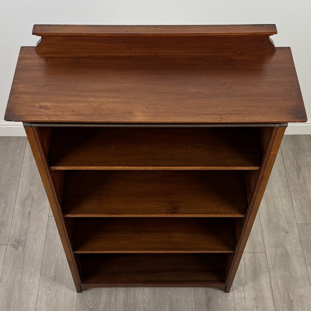 Antique 20th Century Good Quality Open Bookcase In Mahogany View X