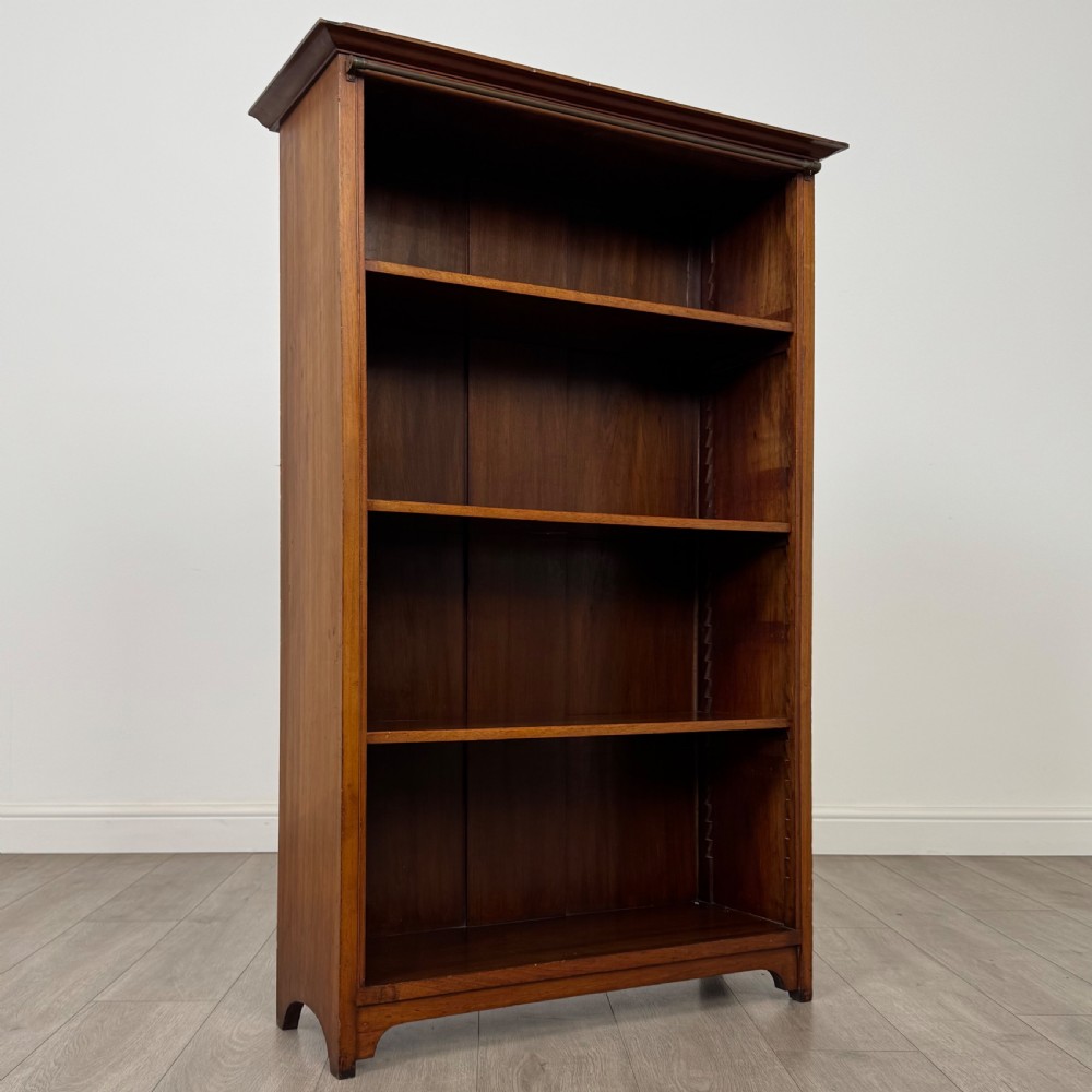 Antique 20th Century Good Quality Open Bookcase In Mahogany View XI