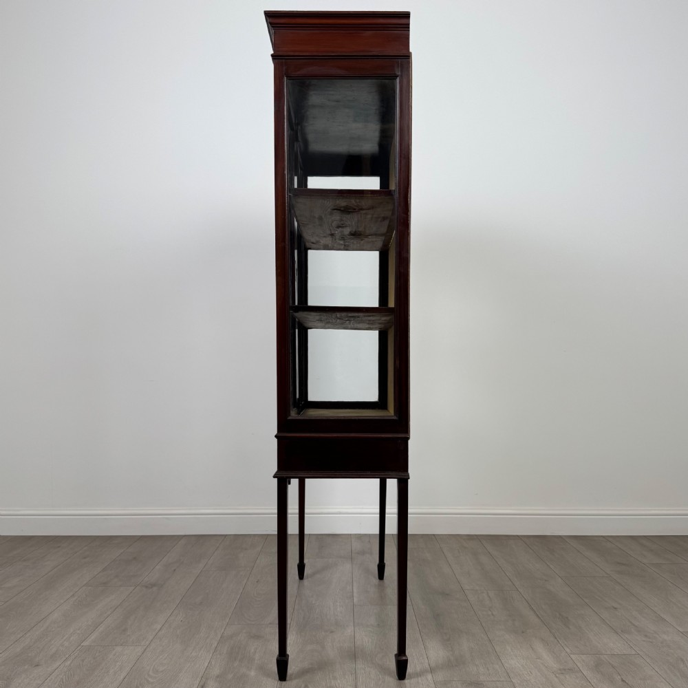Antique 20th Century Inlaid Display Cabinet In Mahogany  View V