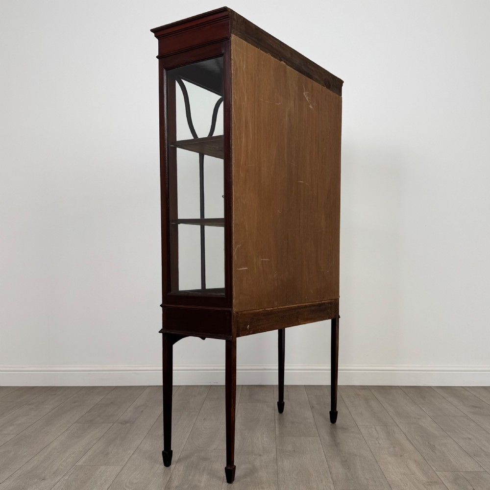 Antique 20th Century Inlaid Display Cabinet In Mahogany  View VI