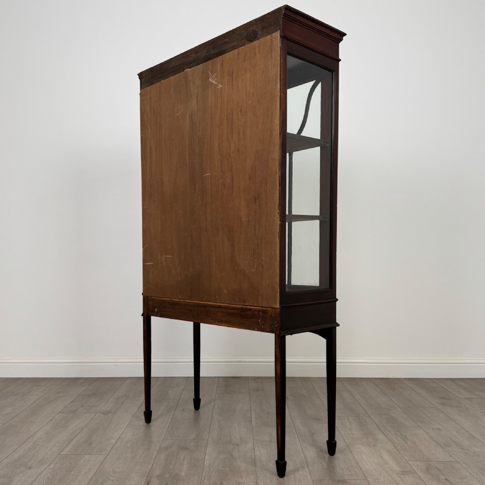 Antique 20th Century Inlaid Display Cabinet In Mahogany  View VIII