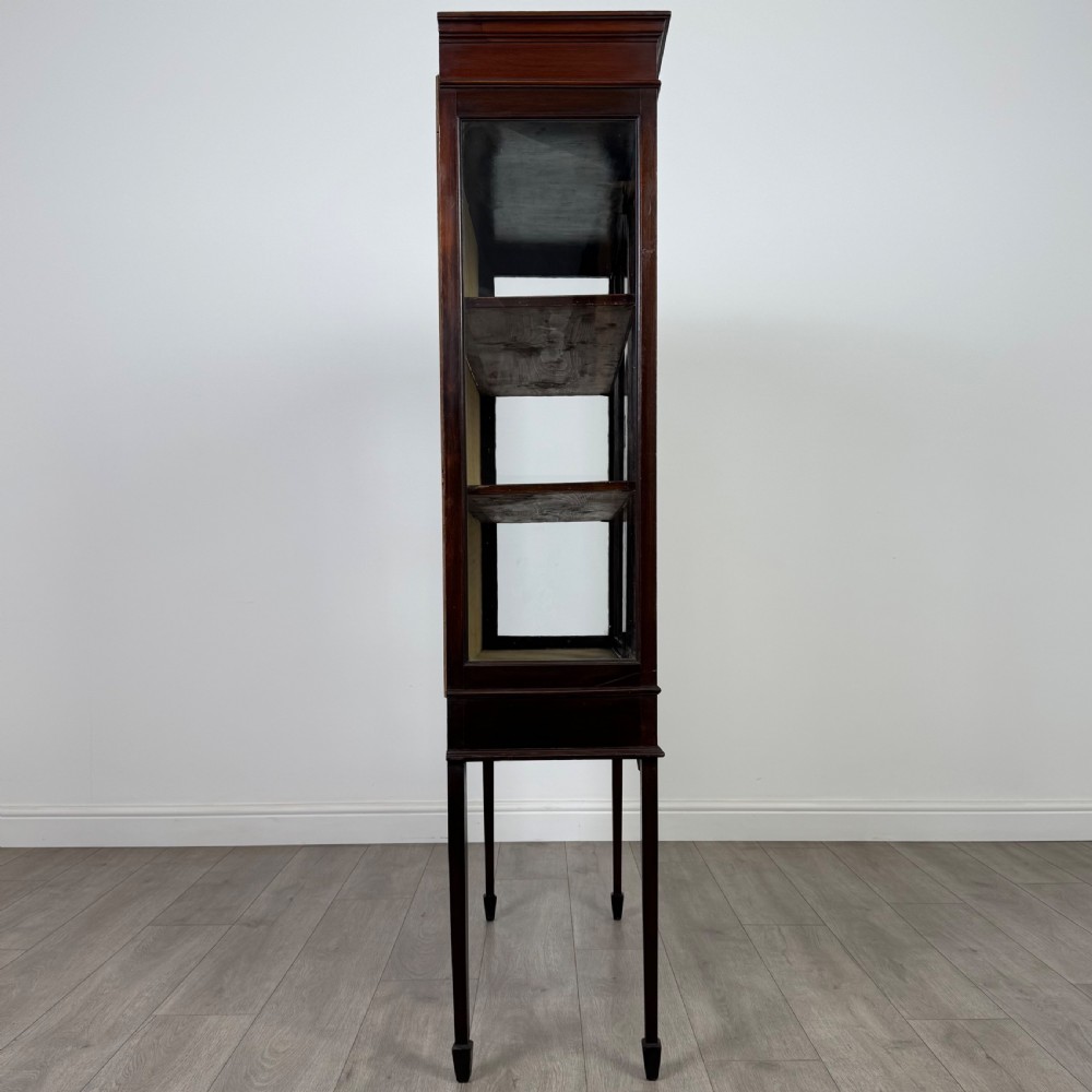 Antique 20th Century Inlaid Display Cabinet In Mahogany  View IX