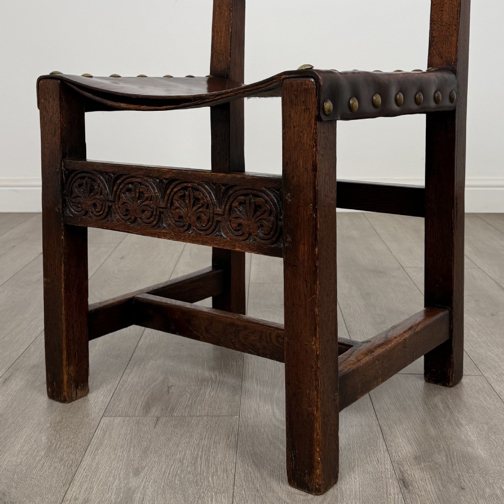 Antique 19th Century Set Of 6 Good Quality Oak Dining Chairs View V