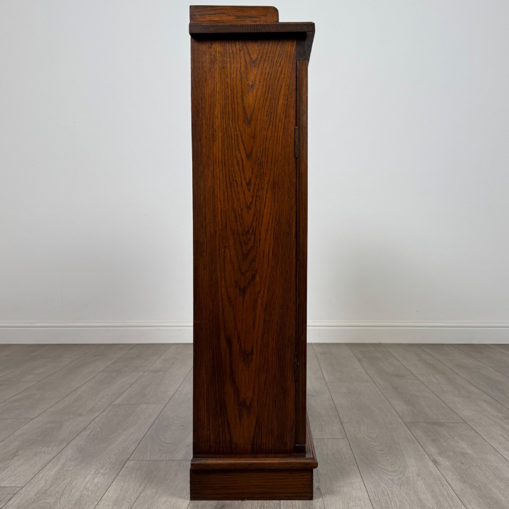 Antique 20th Century Good Quality Glazed Cabinet In Oak  View IX