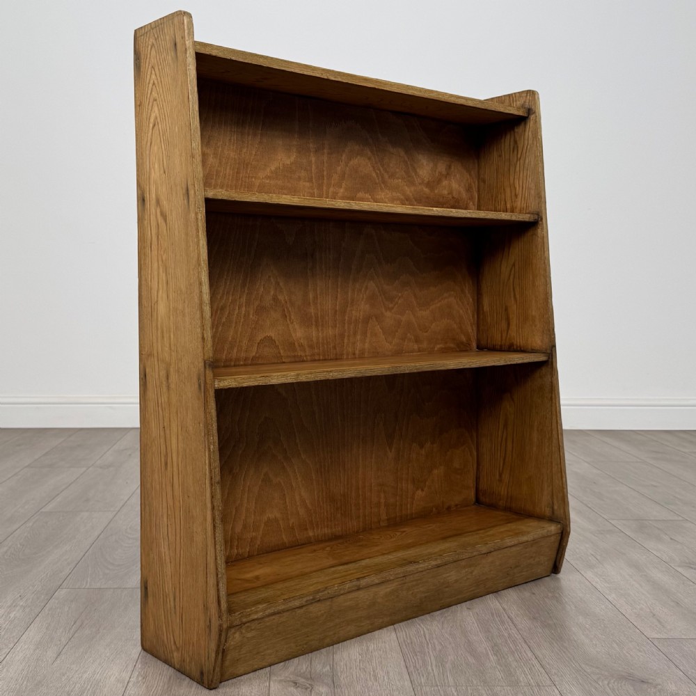 Antique 20th Century Open Bookcase In Golden Oak  View IX