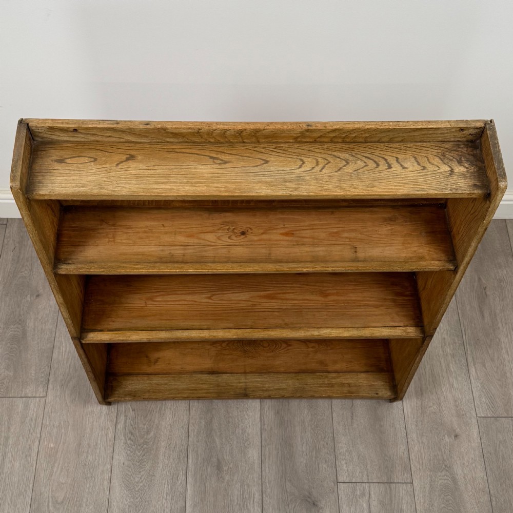 Antique 20th Century Open Bookcase In Golden Oak  View X