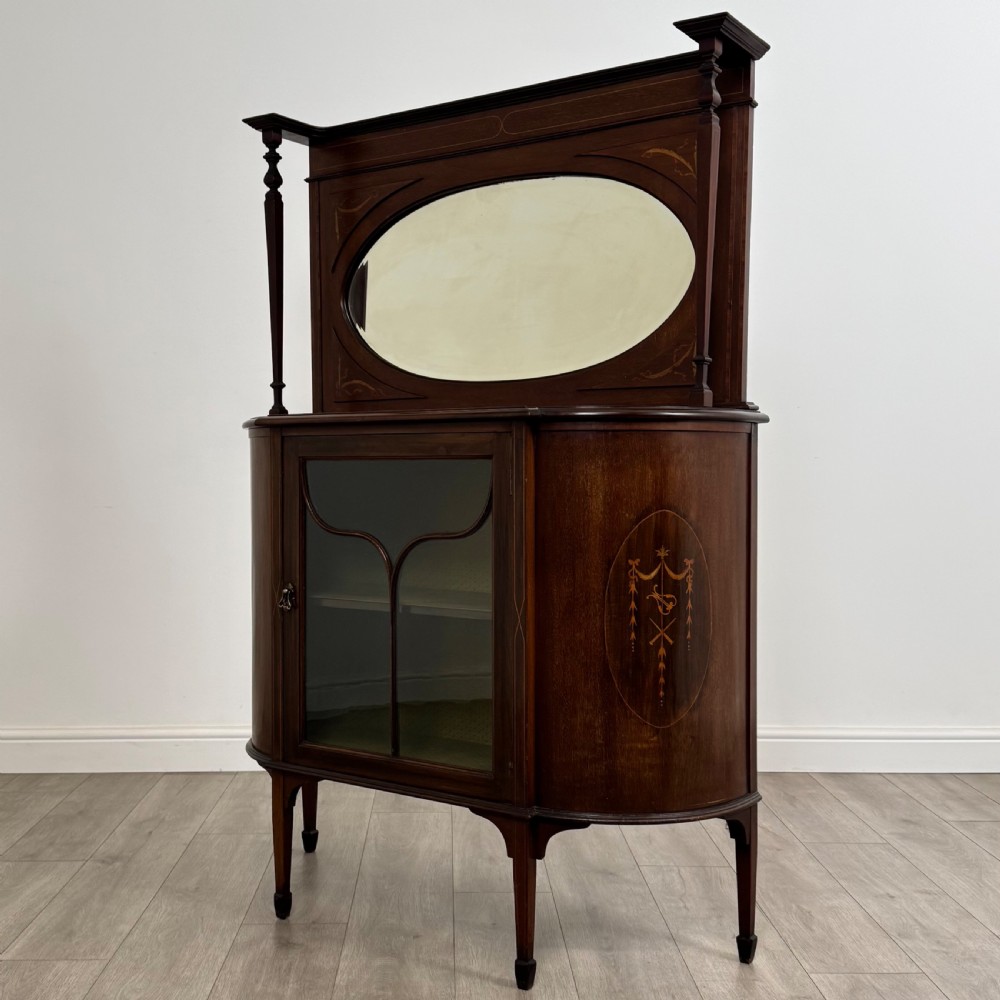 Antique 20th Century Inlaid Mirror Back Sideboard In Mahogany  View III
